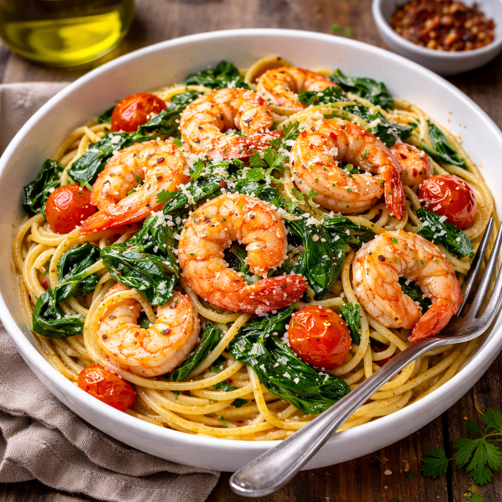Prawn & Spinach Pasta
